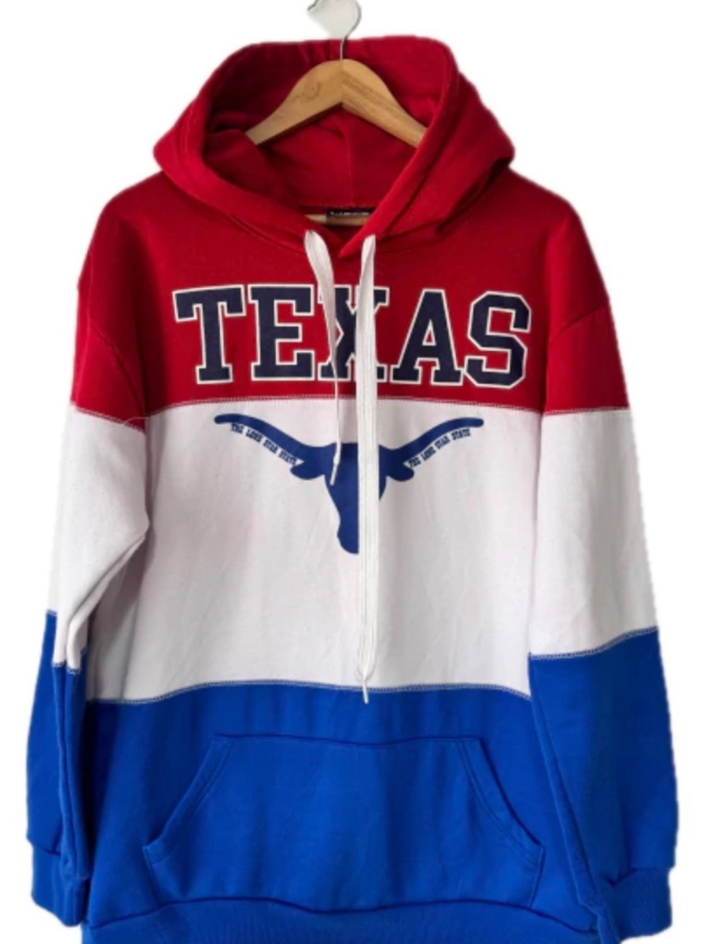 Texas Colorblock Hoodie - Red White Blue
